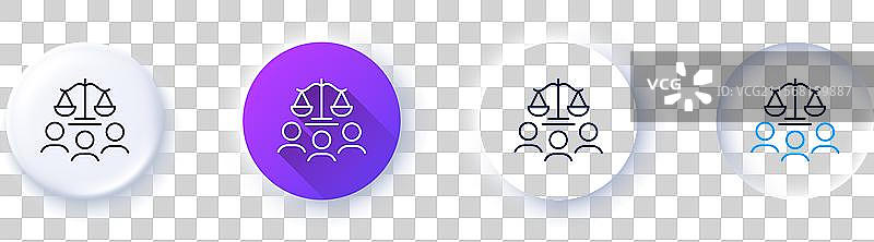 法庭陪审团线条图标正义天平标志线条图片素材