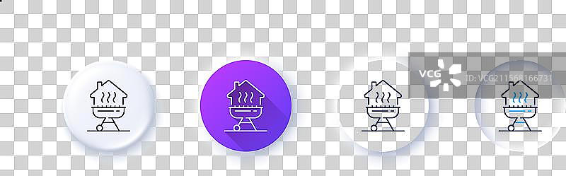 家用烧烤炉线条图标图片素材