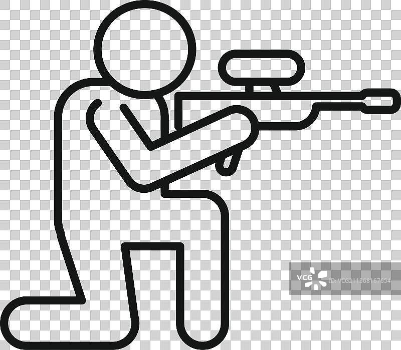 涂鸦球运动员瞄准标记枪图标图片素材