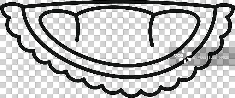 榴莲果切开的线条艺术画图片素材