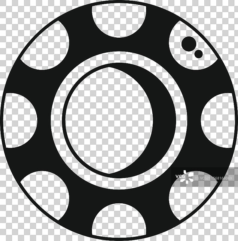 黑白色赌场筹码图标显示一个图片素材