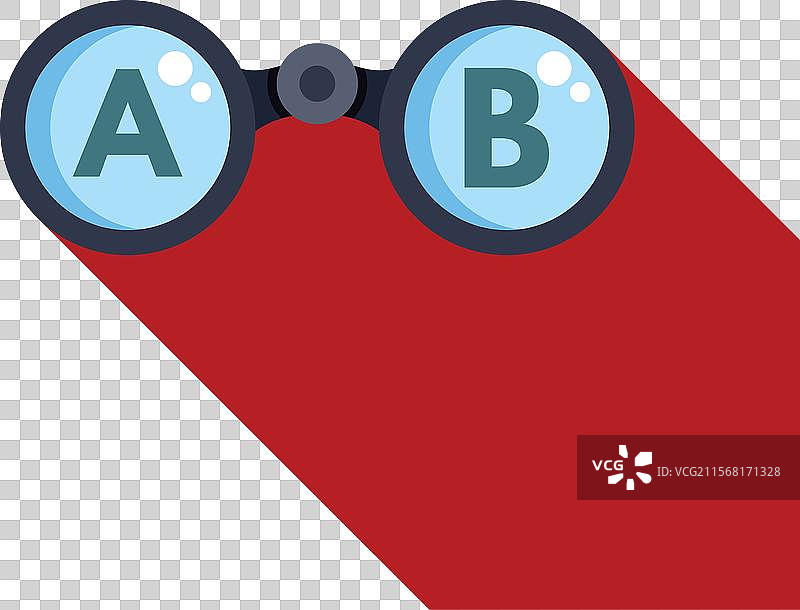 双筒望远镜展示选择B的决策过程图片素材