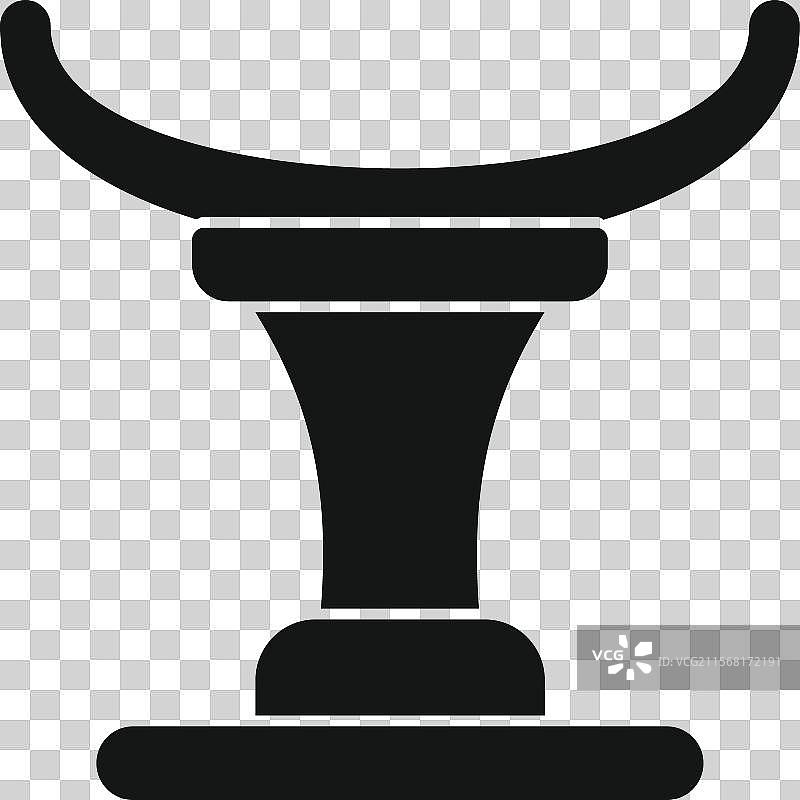 铁匠锤与石制基座上的图标图片素材