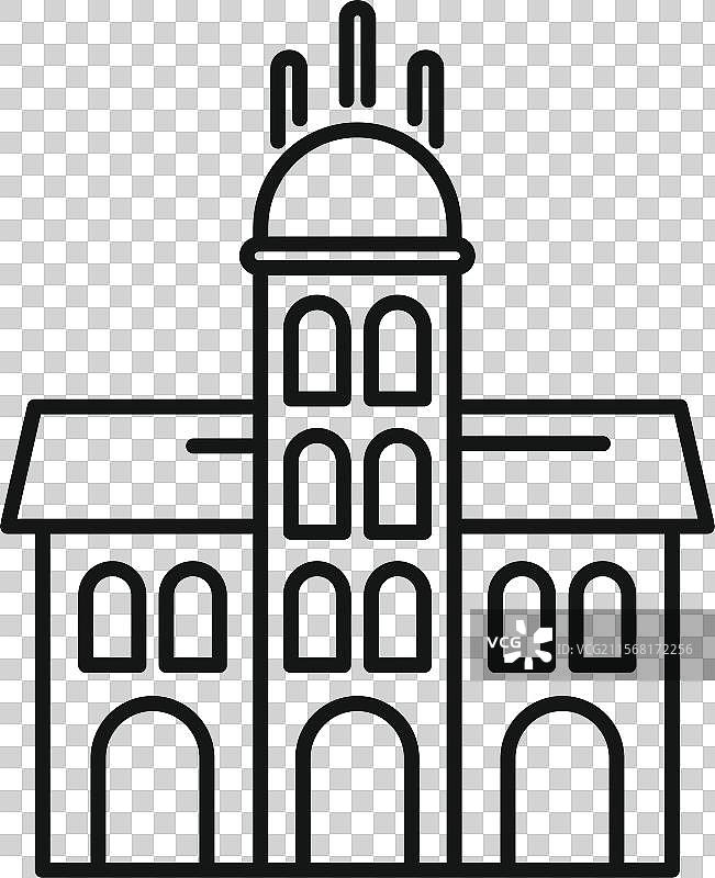 带塔楼和拱门的大市政厅建筑图片素材