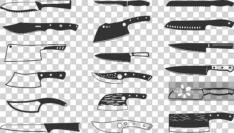 厨房刀具 SVG 厨房刀具剪影图片素材