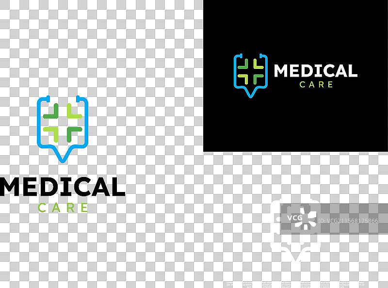 极简主义医疗服务标志 健康点图片素材