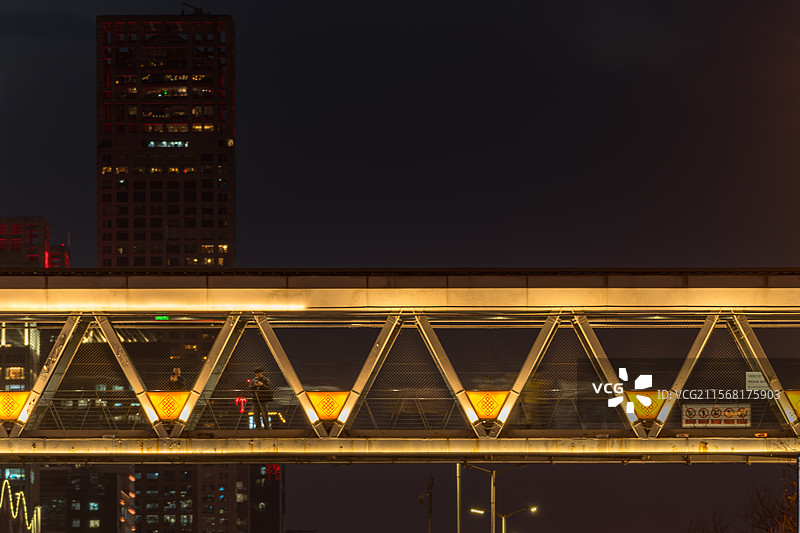 北京夜幕下四惠桥天桥都市风光图片素材