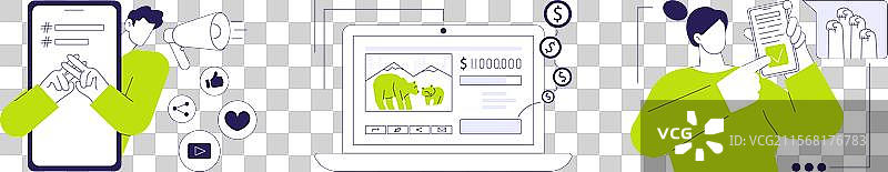 互联网行动主义抽象概念图片素材