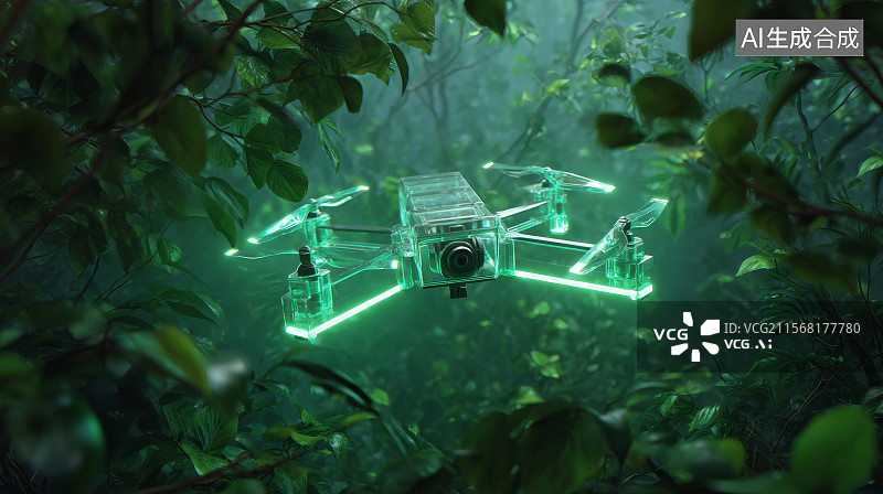 【AI数字艺术】低空经济，生态环境，绿色能源，清洁能源，抽象概念科技图片素材