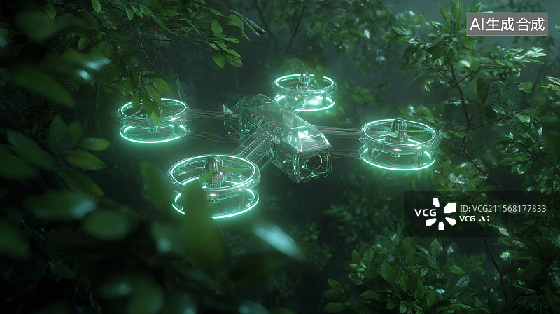 【AI数字艺术】低空经济，生态环境，绿色能源，清洁能源，抽象概念科技图片素材