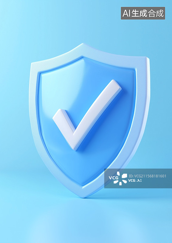 【AI数字艺术】一个3D卡通护盾图片素材