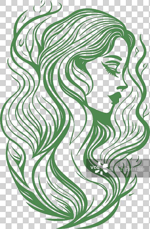 美丽的绿色美人鱼图片素材