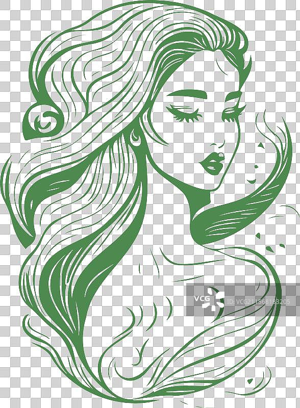 美丽的绿色美人鱼图片素材