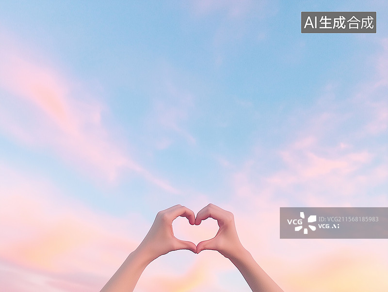 【AI数字艺术】爱情心形爱心手势图片素材