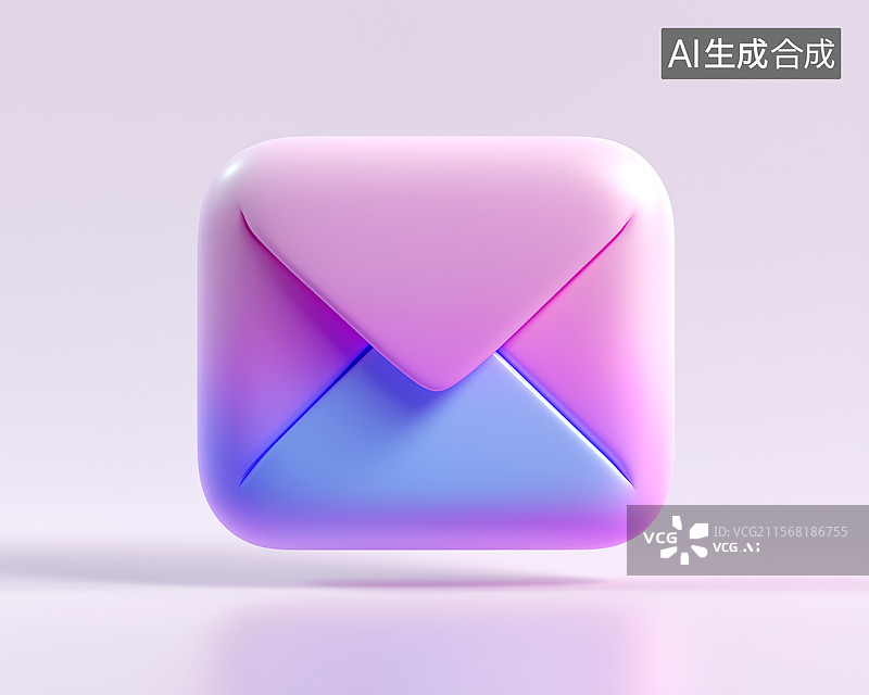 【AI数字艺术】紫色3D邮件标志图片素材