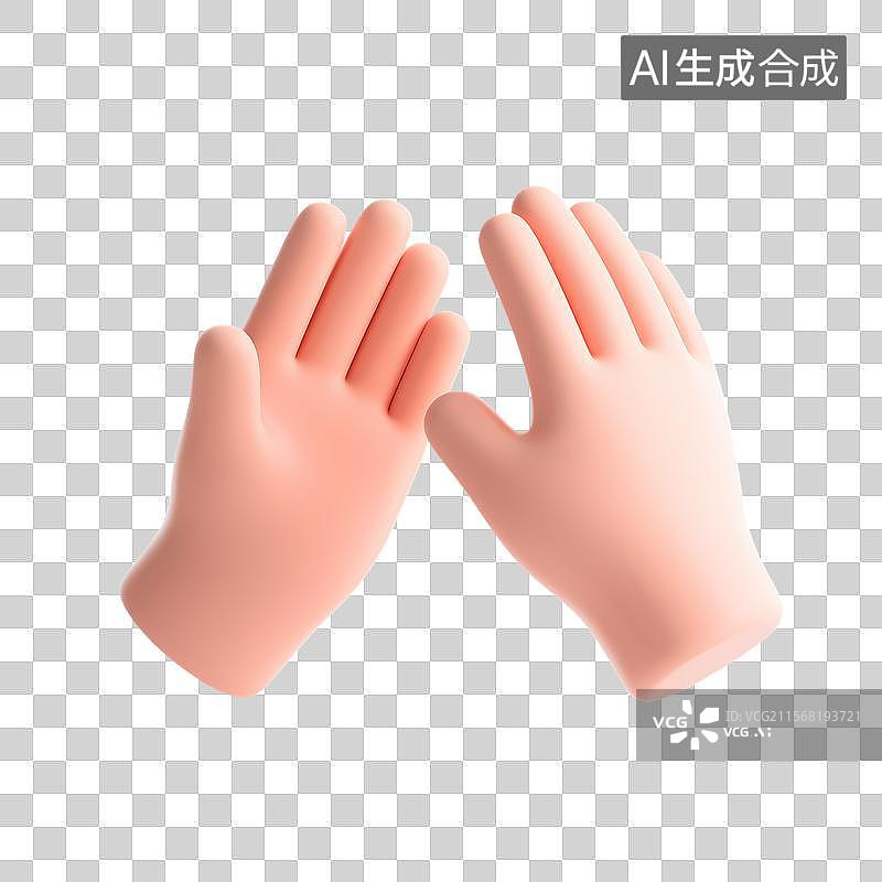 【AI数字艺术】3D鼓掌图标图片素材