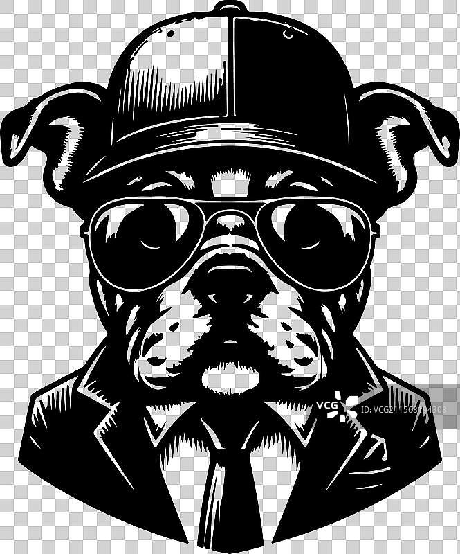 手绘法国斗牛犬图片素材