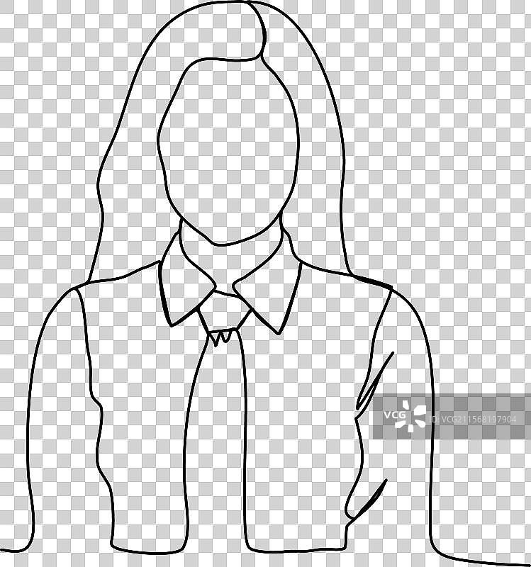 商务套装女性的一笔画图片素材