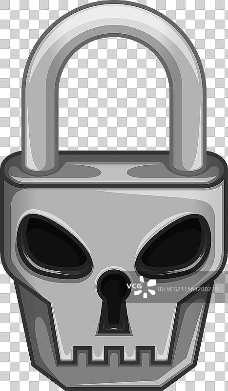 金属骷髅形状的挂锁图片素材