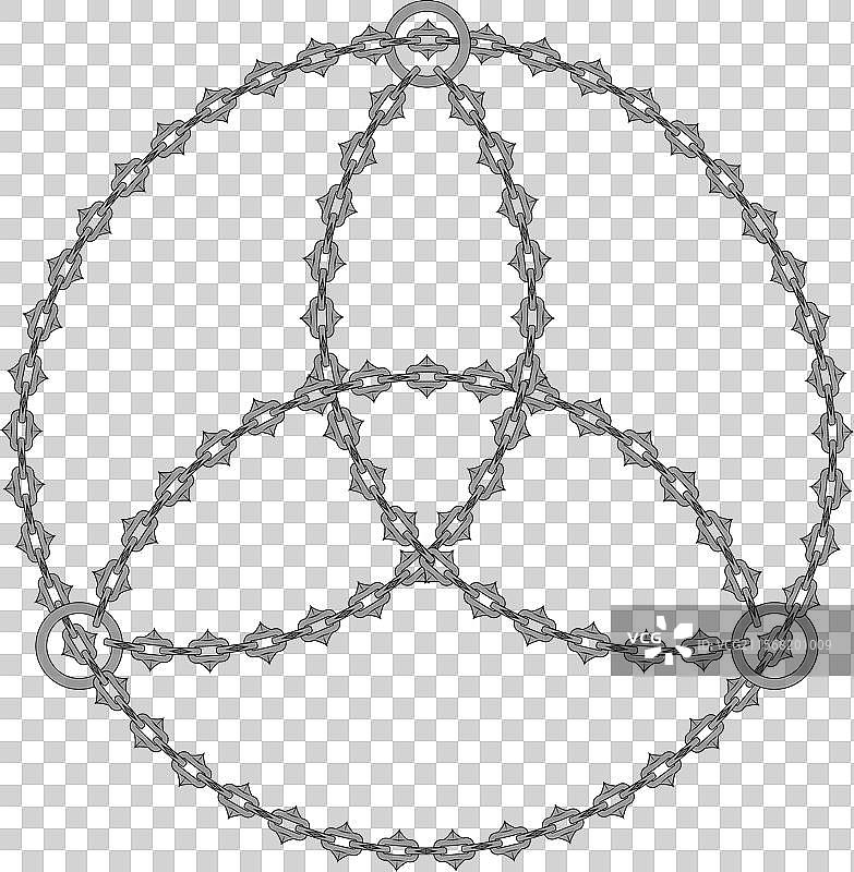 用链条形成的三角形符号图片素材