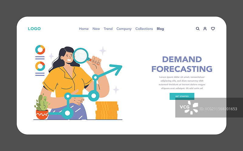 需求预测概念平面图图片素材