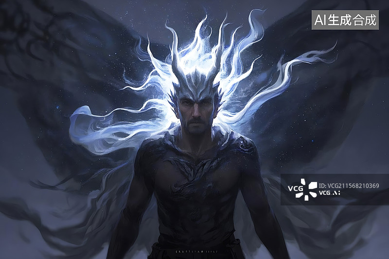 【AI数字艺术】冰霜之龙骑士图片素材
