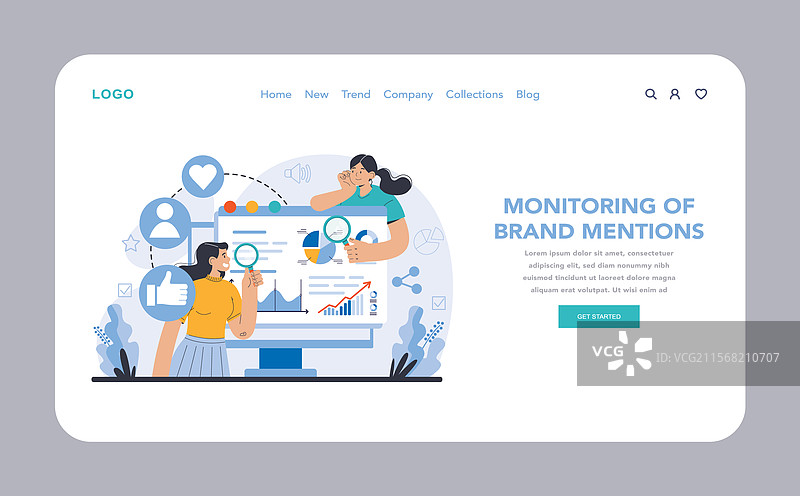 声誉管理网站或着陆页构建图片素材