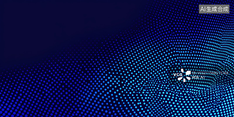 【AI数字艺术】蓝色点阵波纹图案图片素材