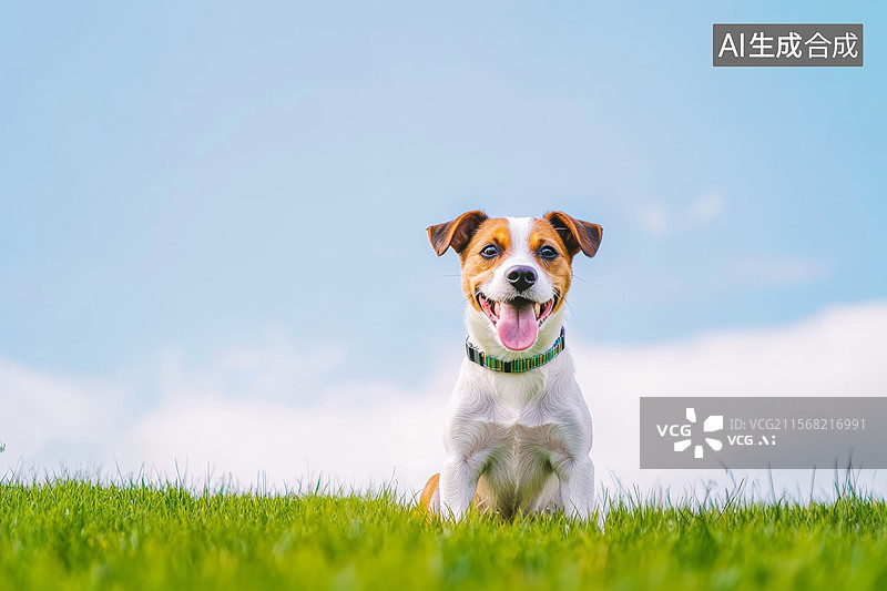 【AI数字艺术】杰克罗素梗犬在草地上图片素材