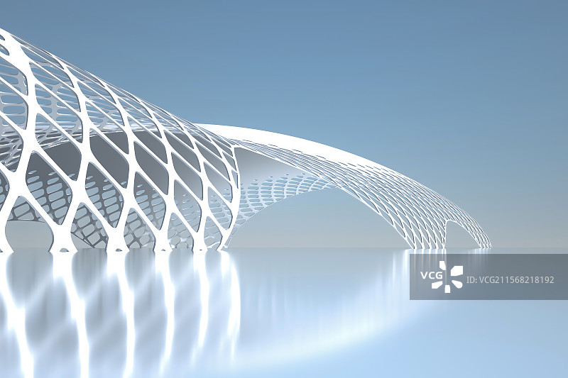 三维渲染户外抽象建筑广场图片素材