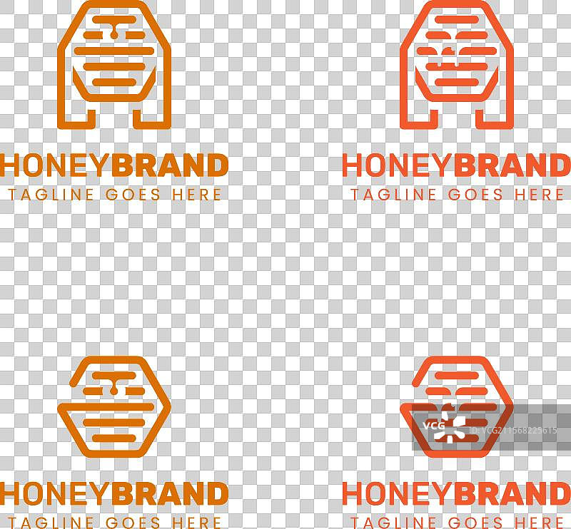 初始蜂蜜标志套件，完美适合养蜂业图片素材