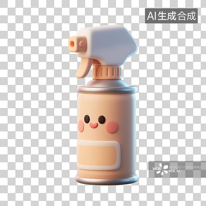 【AI数字艺术】卡通风格粘土动画的喷雾剂3D建模图图片素材