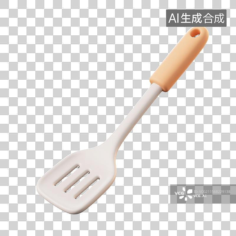 【AI数字艺术】卡通风格的简单造型烹调铲子3D插图图片素材