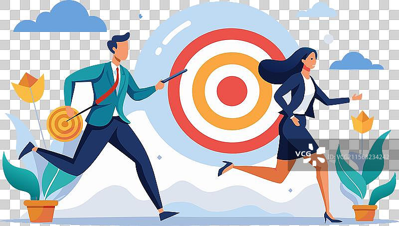 商业团队奔向成功图片素材