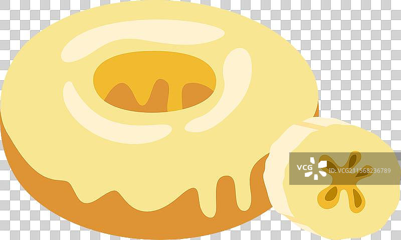 美味的甜香蕉甜甜圈，上面有香蕉片图片素材