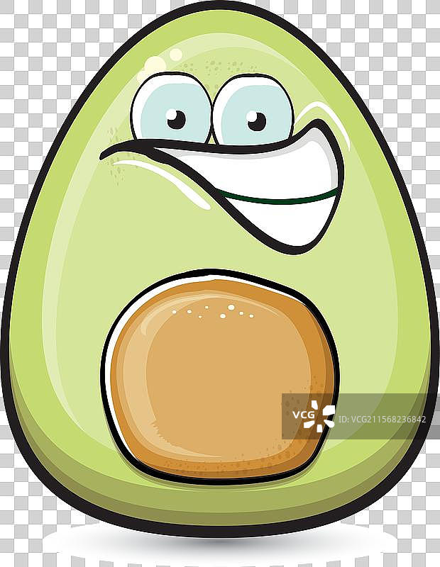 有趣的卡通可爱小鳄梨角色，孤立展示图片素材