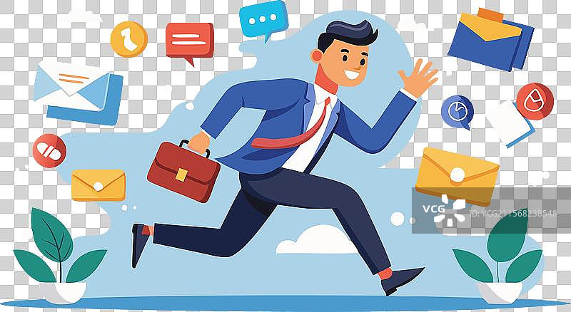 商人逃避通知图片素材