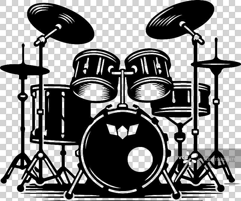 鼓组剪影图片素材