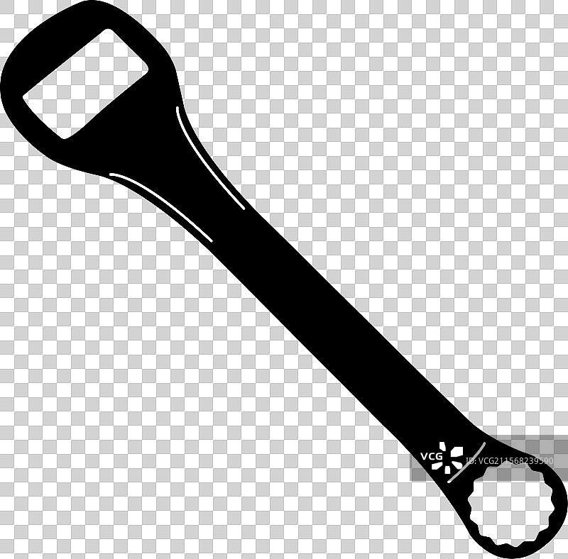 扳手和瓶 opener 的轮廓填充图标图片素材