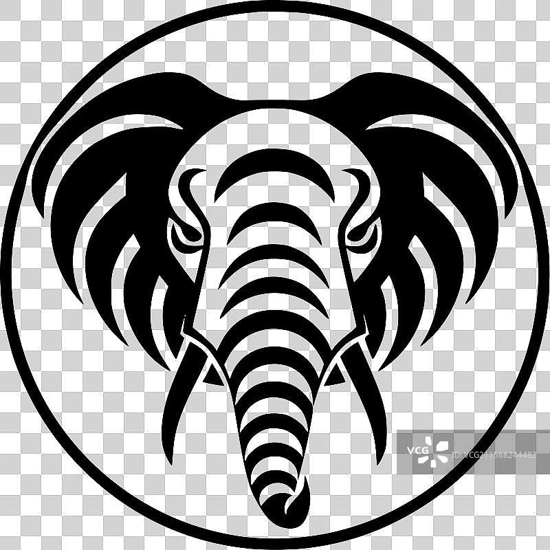 大象 - 黑白色图片素材