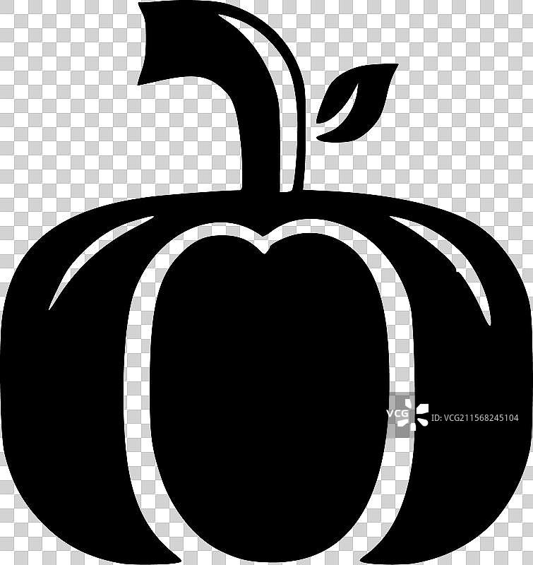 南瓜 - 黑白孤立图标图片素材