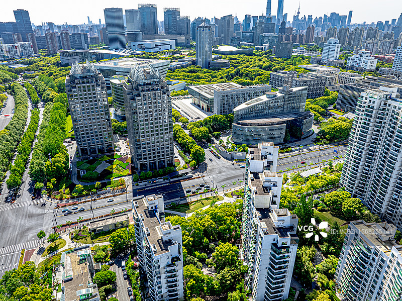 金鹰大厦民生路锦绣路 航拍花木CBD都市面貌 上海浦东花木街道联洋社区 人民城市人民建图片素材