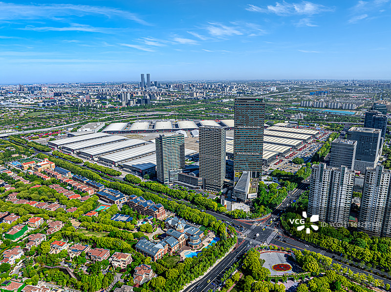 新国际博览中心 浦东嘉里城 航拍花木CBD都市面貌 经济文化中心 上海浦东花木街道联洋社区图片素材