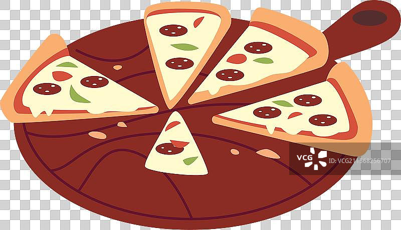 带有意大利香肠的比萨饼切片图片素材