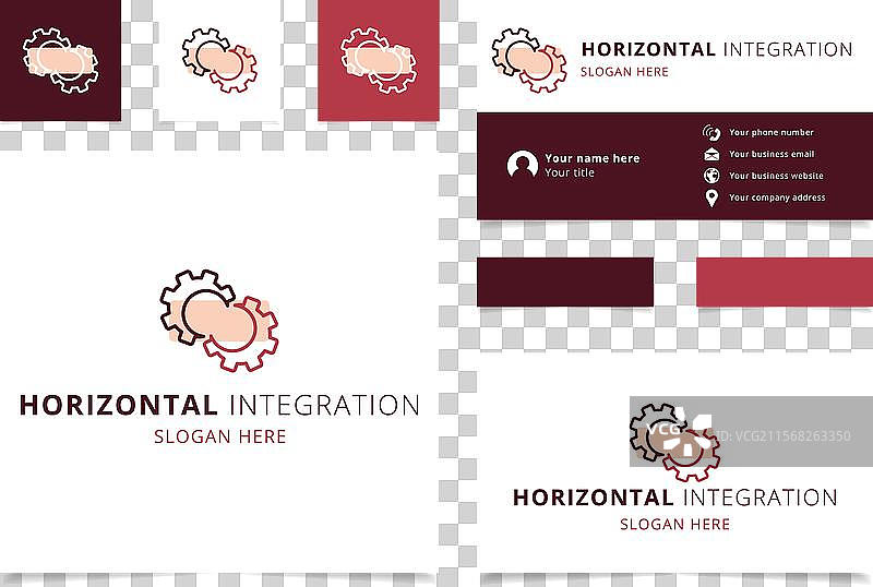 包含连接齿轮的名片设计图片素材