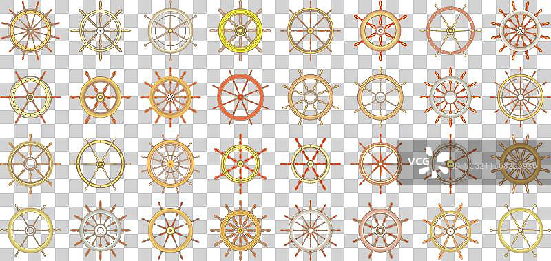木质复古船舶舵轮或帆船图片素材