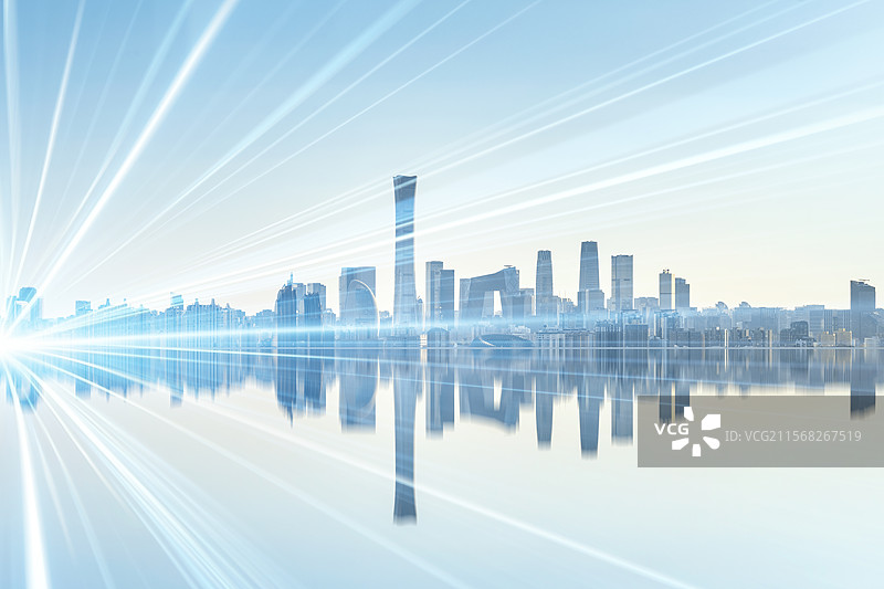 北京国贸商务区的建筑群，抽象科技概念未来城市，城市大数据互联啊，物联网，云计算图片素材