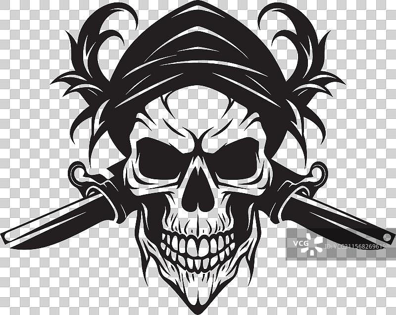 海盗刀徽章 海盗遗产标志图片素材