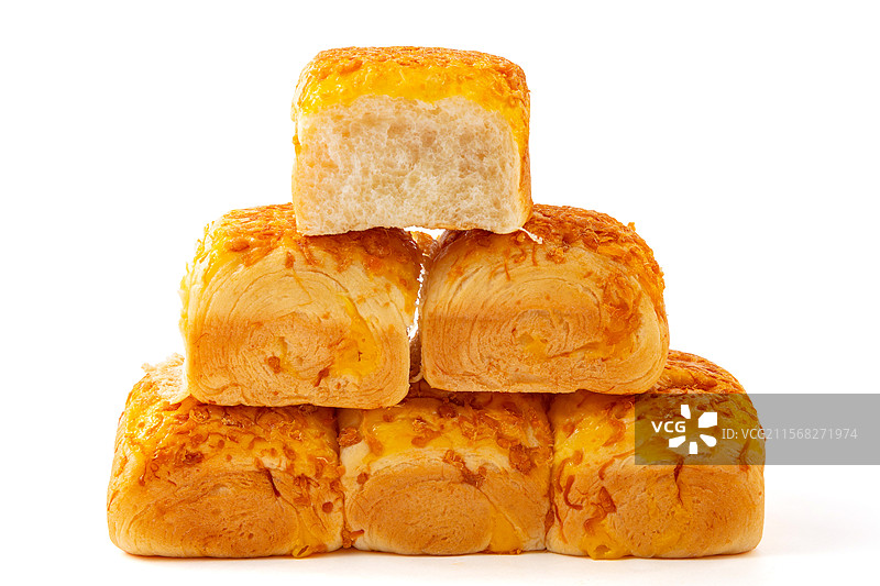 咸香肉松焗酪面包图片素材