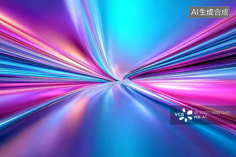 【AI数字艺术】抽象光速效果背景图片素材